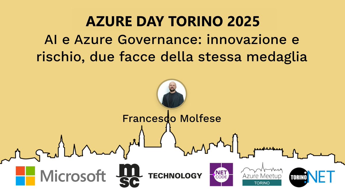 💯𝐅𝐫𝐚𝐧𝐜𝐞𝐬𝐜𝐨 𝐌𝐨𝐥𝐟𝐞𝐬𝐞, speaker all’𝐀𝐳𝐮𝐫𝐞 𝐃𝐚𝐲 𝐓𝐨𝐫𝐢𝐧𝐨 𝟐𝟎𝟐𝟓 , un appuntamento dedicato alle ultime tendenze e tecnologie nel campo degli #agenti intelligenti e delle soluzioni #cloud, con un focus su casi d'uso pratici e innovazioni emergenti.
