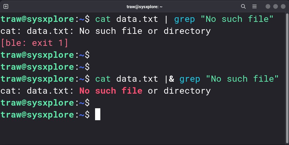 sysxplore's tweet image. Quick Linux tip:
In Linux, the pipe(|) operator is very useful if you want to redirect the output of one command to serve as input to the next for further processing:
$ cat data.txt | grep "No such file"
However, this does not redirect the errors. So, if the file does not…