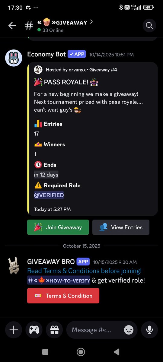 Clusterguy1's tweet photo. •PASS ROYALE GIVEAWAY 
Requirements:
-Follow+❤️+♻️
-Join server
-Follow steps to participate in it (Verify)
And good luck 😉
GIVEAWAY ENDS IN 14 DAYS 
https://t.co/EgzOEAzz9c

#Giveaway #ClashRoyale https://t.co/MMfHlGNBAn