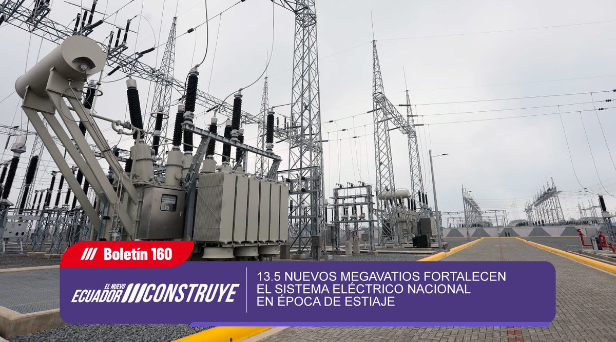 BOLETÍN | #ElNuevoEcuador 🇪🇨

El presidente <a href="/DanielNoboaOk/">Daniel Noboa Azin</a> inauguró la nueva termoeléctrica de gas natural GASVESUBIO, ubicada en la provincia de El Oro, que aporta 13.5 megavatios adicionales al sistema eléctrico nacional. Esta obra, con una inversión de USD 9.6 millones,