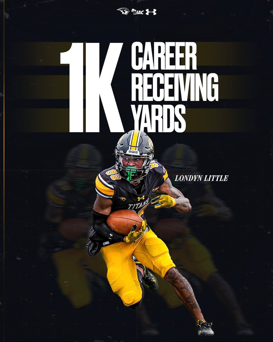 UWOFootball's tweet image. Congrats to Londyn Little on 1,000 Career Receiving Yards. 

Blink and he’s gone. ⚡️

#NOW | #GoldStandard