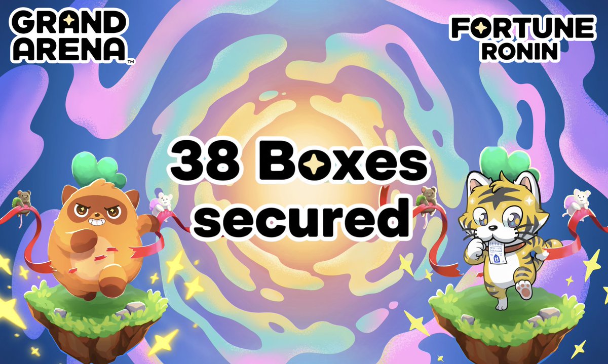 FortuneRonin's tweet photo. We’ve secured 38 Boxes in the @Moku_HQ's  Grand Arena Booster Box Raffle! 

Next steps:
1️⃣ Recover the 3,800 $RON spent, restoring &amp; growing our Staking Pool 
2️⃣ Launch our Grand Arena Guild/Gym with exclusive prizes for members 
3️⃣ Raffle cards &amp; packs to our holders https://t.co/Uti914KL6I