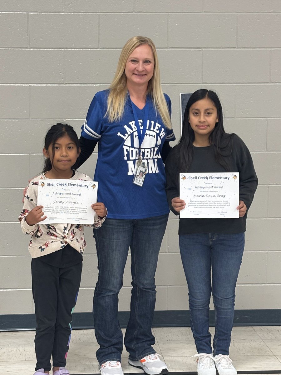 Wrapping up our week with our sixth graders and specialist recognizing these great students! #lakeviewvikes 

We are so proud of all our Shell Creek Vikings!
