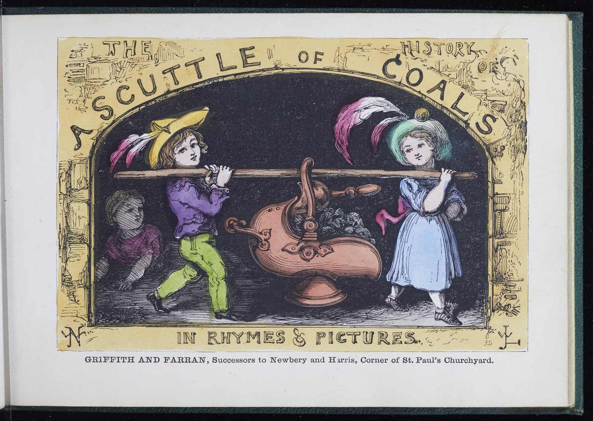 ncllibspeccoll's tweet image. As nights draw in and temperatures drop it's time to light the fire!
'The History of A Scuttle of Coals in Rhymes and Pictures' tells us about the journey of this once common fuel from ground to fireplace.
Read on CollectionsCaptured: collectionscaptured.ncl.ac.uk/digital/collec…
Ref. RB821.8-SIX