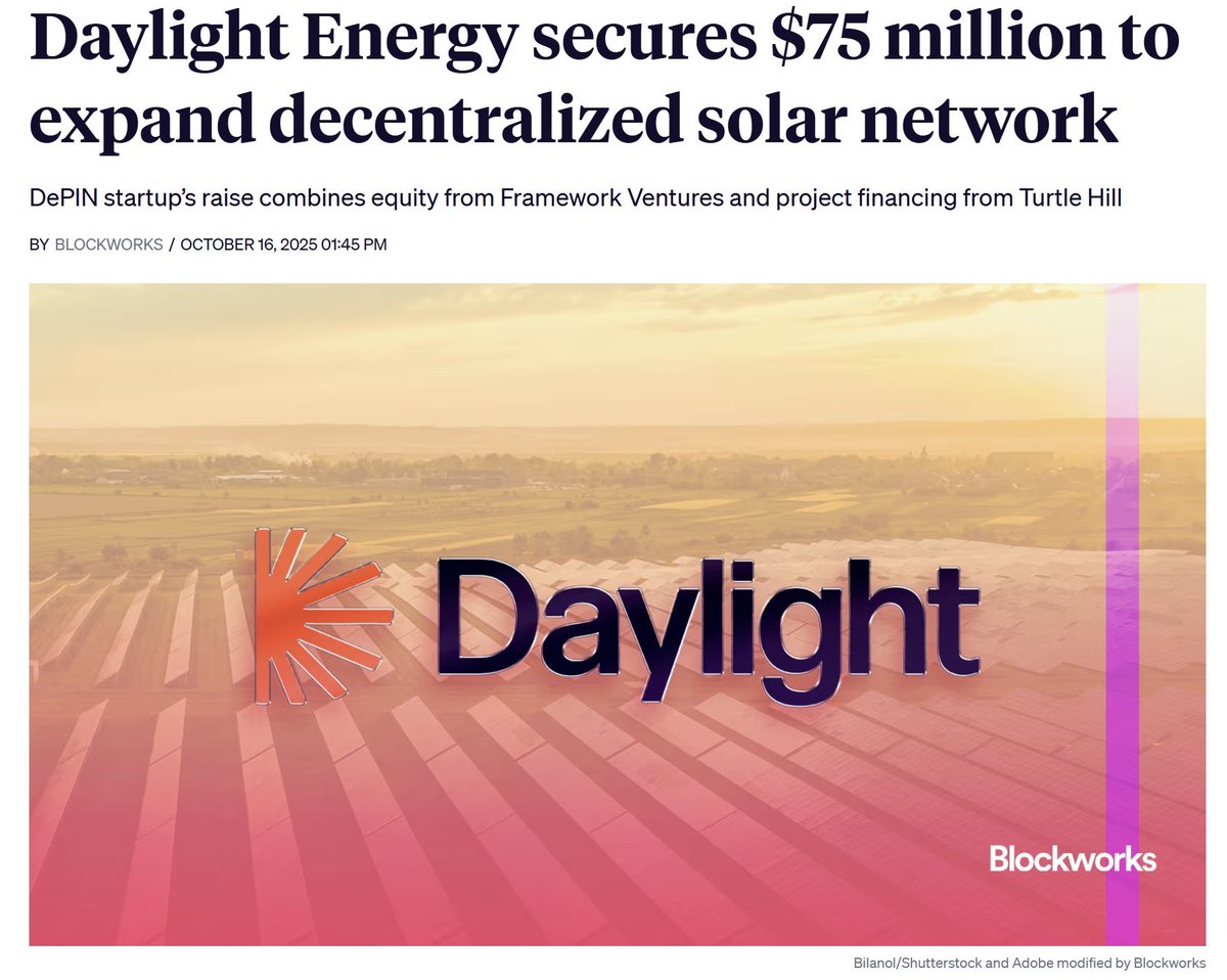 sjdedic's tweet photo. The new alpha? Kilowatts.

Impressive to see yesterday's Daylight raise announcement, which wanted me to put one of our portfolio companies in the spotlight:

@combinderio

Flexibility, the ability to balance electricity demand and supply in real time, is the most valuable commodity in the $3T energy market.

Most people are still sleeping on this vertical. A few are quietly building the backbone of the coming machine economy.

While Daylight is going vertical, covering the full US value chain, Combinder is going horizontal, meaning they are unlocking data exchange and device access across the entire ecosystem.

That makes it infinitely scalable, across geographies, devices, and use cases.
From smart homes to EVs to industrial IoT.

And it’s community-owned: Users literally earn ownership as they connect devices, building one of the fastest-growing DePIN networks out there.

172,000+ users.
1,600+ energy sources.
~488 kW of flexibility contributed — and rewarded.

Real traction in one of the world’s largest untapped markets.

You know my conviction on Physical AI and robotics. Eventually they’ll become key players in decentralized energy networks.

Machines that generate and consume energy, from EVs to robots, will become autonomous market participants, trading and paying on their own.

Also the fact that Combinder runs on @peaqnetwork makes perfect sense. Every robot and machine connected to peaq can seamlessly join the Combinder network.

DePIN × Energy × Physical AI are converging, maybe faster than many of us would like.

And super excited about Combinder that are sitting right at that intersection, building the energy layer powering the machine economy.

Keep your eyes on @combinderio.