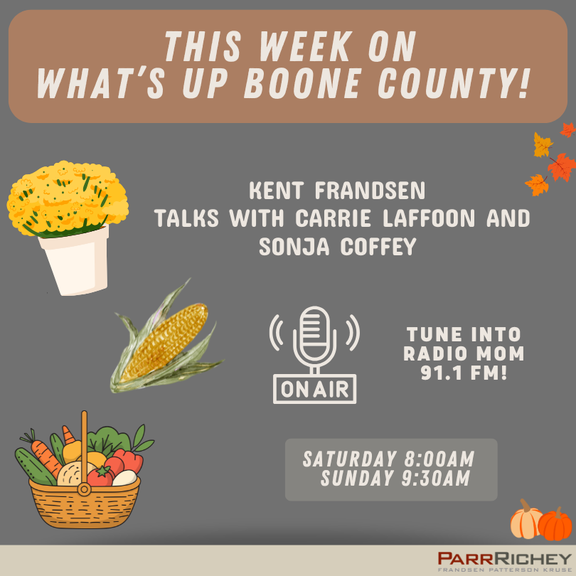 🎙️Catch this week’s episode of "What’s Up Boone County" on Radio Mom 91.1 FM!

Kent Frandsen of Parr Richey talks with Carrie Laffoon and Sonja Coffey, owners of Becky’s Market, known for fresh produce and local favorites.

📅Sat 8:00 AM
📅Sun 9:30 AM
📻Only on Radio Mom 91.1 FM