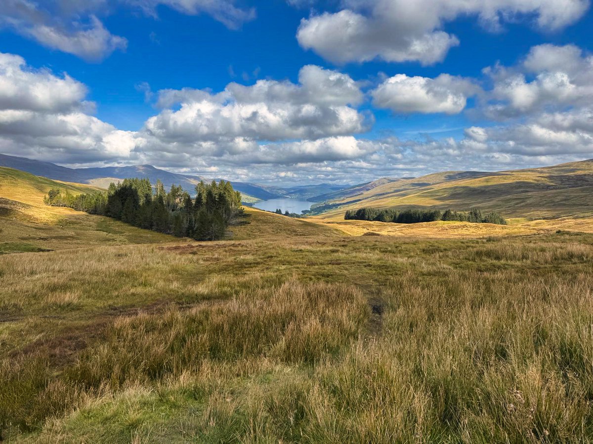 In September, Saskia &amp; Jens had some fine hiking weather on the 🥾 Rob Roy Way &amp; sent us great shots capturing the Birks of Aberfeldy waterfall, wild cotton under a cloudy blue sky &amp; the river Lochay as it snakes down towards Loch Tay, home to the Scottish Crannog Centre.