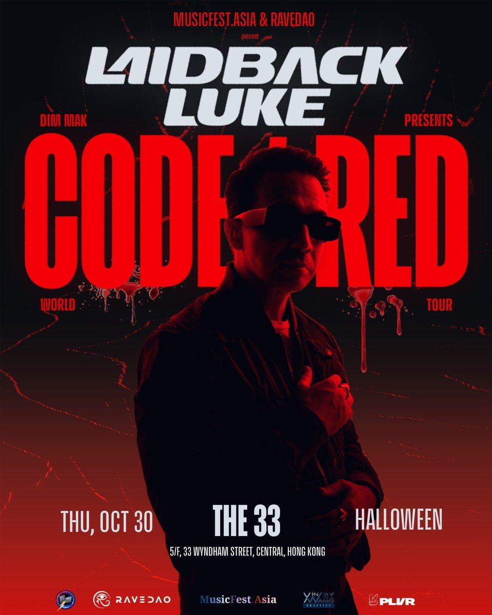 Oct 30 #Halloween Dutch legend <a href="/LaidbackLuke/">Laidback Luke</a> returns to #HongKong! #the33 Mahjong Parlor

Limited Tickets &amp; Tables remain… grab em while u can! #LKF #HK #Dj #LaidbackLuke #MusicFestAsia #RaveDao #LanKwaiFong #edm