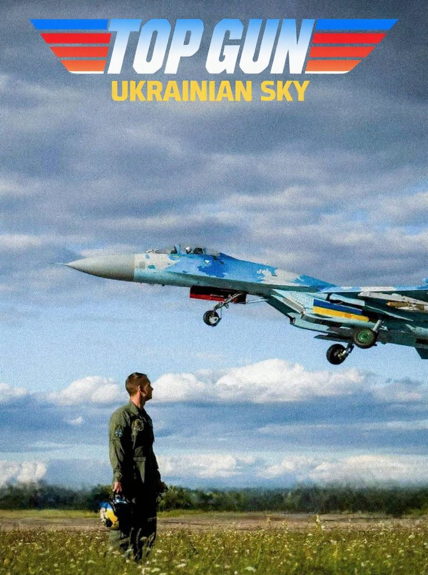 This photo looks like it could be the poster for a great Top Gun movie about the Ukrainian air force.