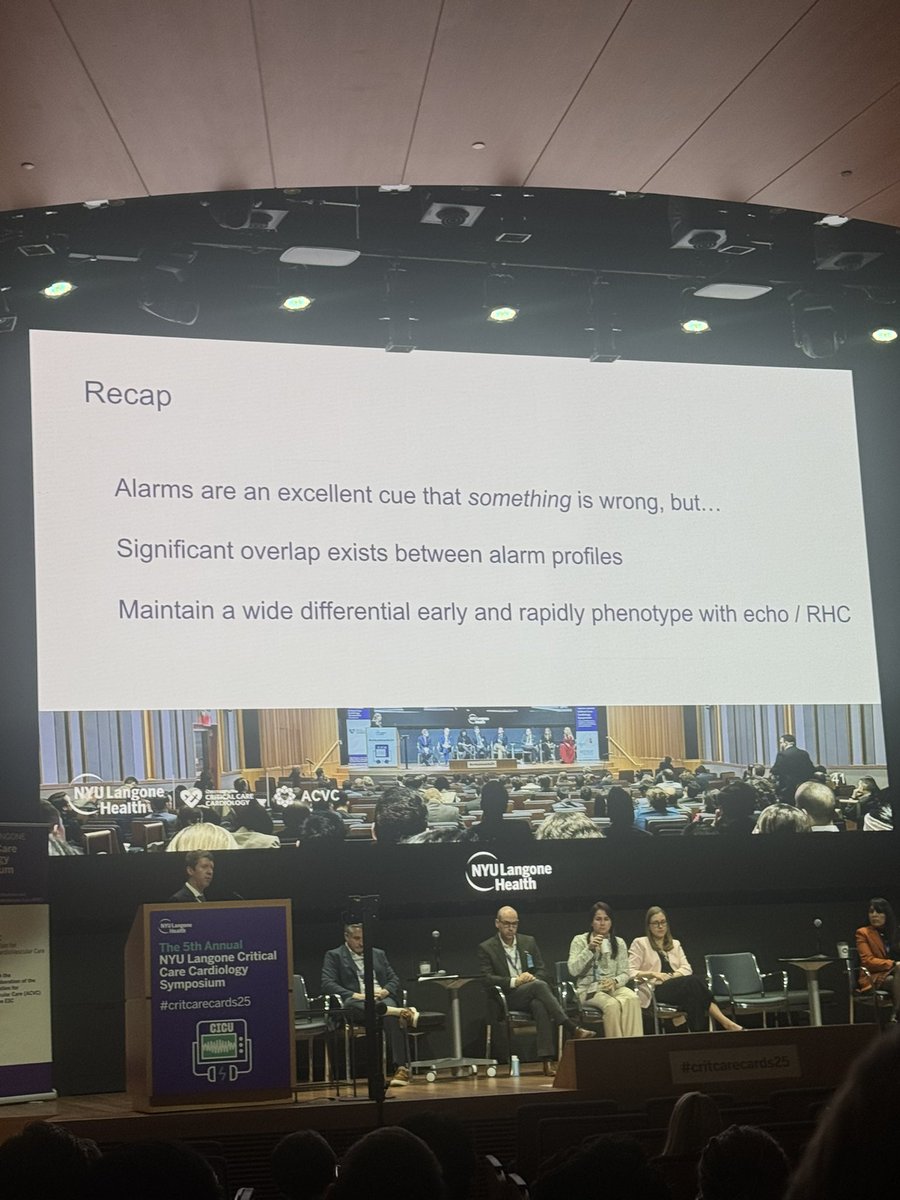 Incredible talk on LVAD Alarms by <a href="/AndrewHigginsMD/">Andrew Higgins</a> at #critcarecards25. High yield for trainees and will be revisiting this many many times:  

⭐️ Low flow alarms have a wide differential and they indicate something may be wrong, but it’s our job to think through them carefully