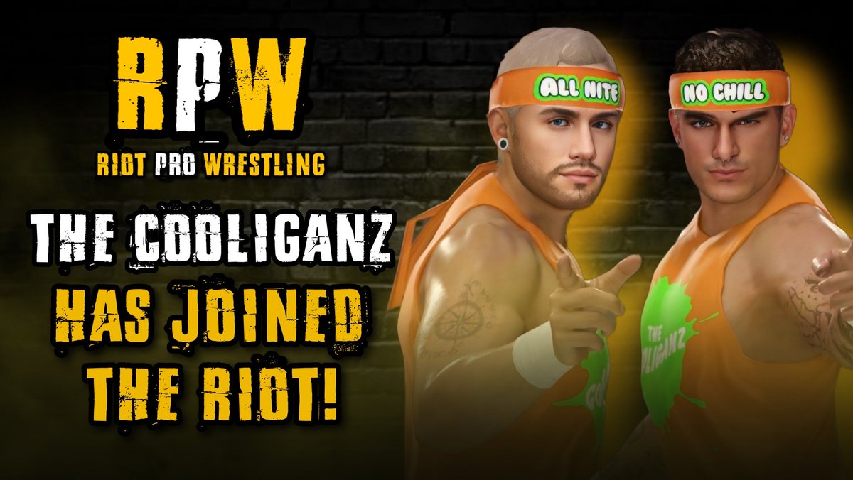Riot Pro Wrestling (@thisisriotpro) on Twitter photo BREAKING NEWS!
We can announce our FIRST tag team signing!
The Cooliganz have JOINED THE RIOT!
"All Nite" Nick Vibe & "No Chill" Kris Steel have just made their names known in <a href="/XWS_Official/">Xtreme Wrestling Society</a> but are already on fire!
We welcome them to the team!
#JOINTHERIOT #RiotPro BREAKING NEWS!
We can announce our FIRST tag team signing!
The Cooliganz have JOINED THE RIOT!
"All Nite" Nick Vibe & "No Chill" Kris Steel have just made their names known in <a href="/XWS_Official/">Xtreme Wrestling Society</a> but are already on fire!
We welcome them to the team!
#JOINTHERIOT #RiotPro