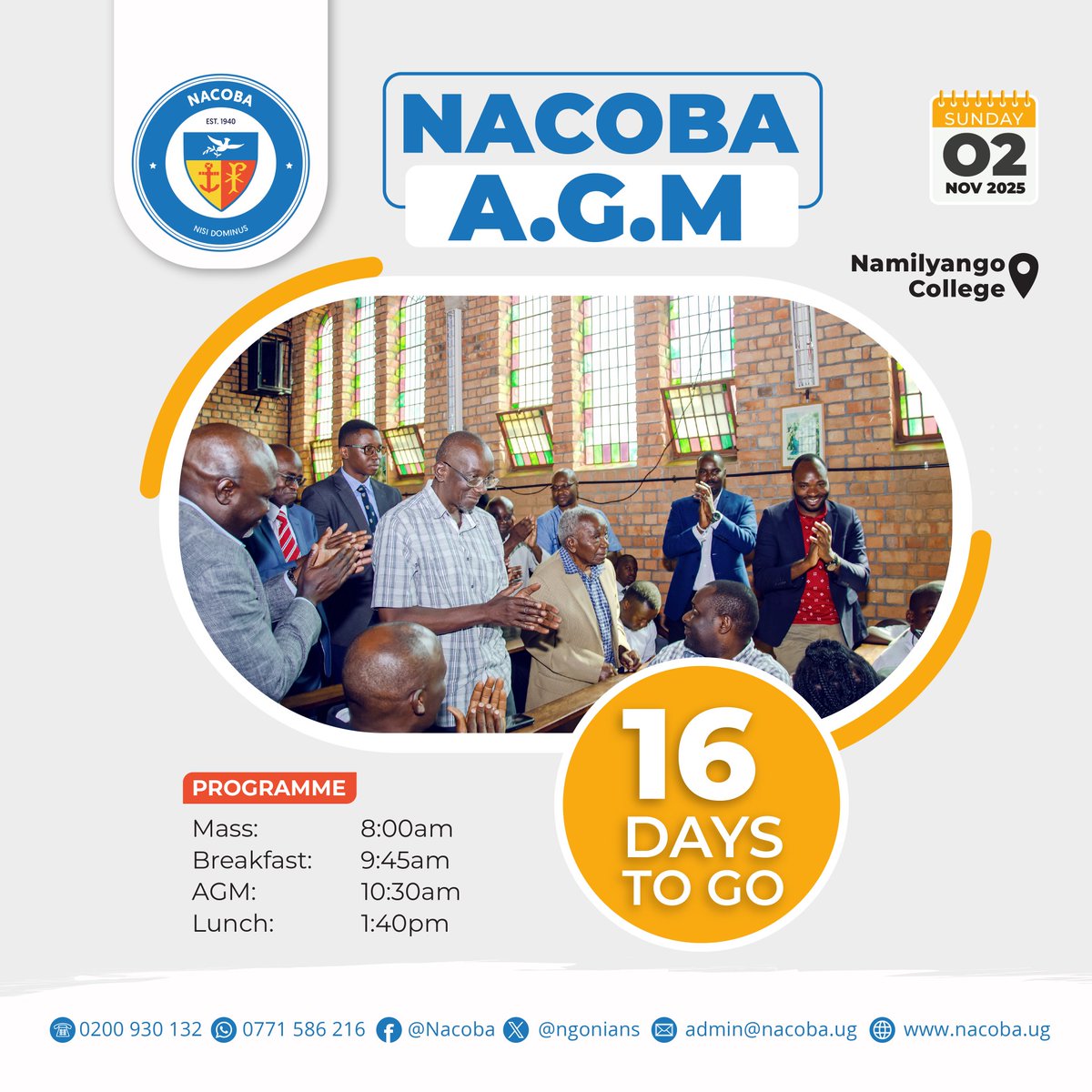 <a href="/ngonians/">NACOBA</a> we have 16 days only to the AGM. 
#nisidominus