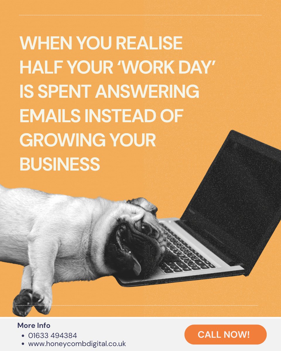 group_honeycomb's tweet image. When you realise half your ‘work day’ is spent answering emails instead of growing your business.
⁠
Honeycomb Digital Solutions can take care of the inbox, the admin, and the paperwork so you can focus on growing your business.⁠
⁠
🤙 Call us at 01633 494384 today! ⁠