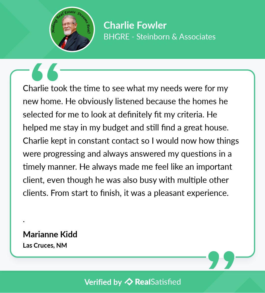 CfowlerFowler's tweet image. Imagine this was your client and try not to smile. :) realsatisfied.com/Charlie-Fowler via @realsatisfied