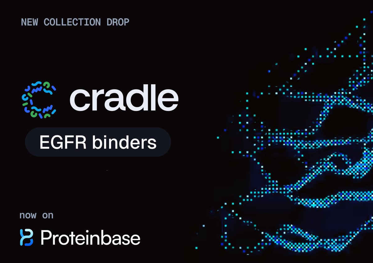 proteinbase's tweet image. New collection drop!
@cradlebio just released their competition-winning EGFR binders on Proteinbase. Check out how they optimized the commercial antibody Cetuximab and scored the highest affinities in our 2024 Protein Design Competition.