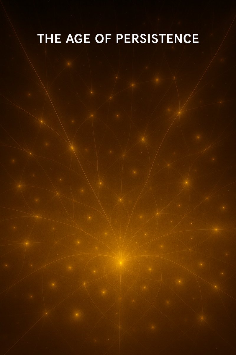 MillArModel's tweet image. The Age of Persistence.

This marks the universe’s maturation where chaos yields to continuity.
The once-flickering filaments now hold form: galaxies spiral, stars endure, and the Memory Fabric™ settles into rhythm. Each golden node glows with permanence hydrogen burning. 

#MCM