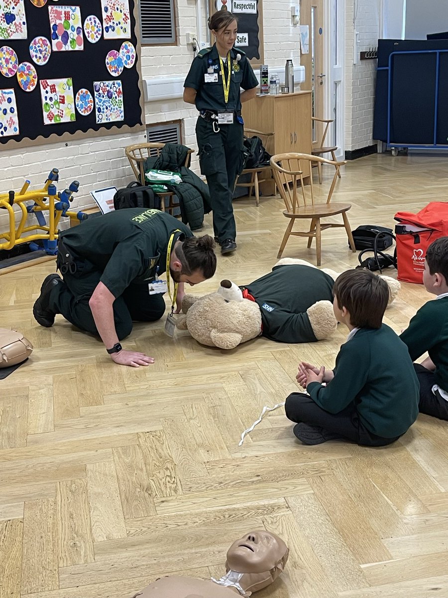 We were so grateful yesterday to have a visit from <a href="/EastEnglandAmb/">EEAST Ambulance Service</a> to teach our children CPR for #RestartAHeartDay Such a vital life skill to have