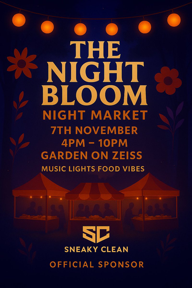 🎉 GIVEAWAY ALERT! 🎉
💥 Sneaky Clean is giving away 100 FREE bottles to the first 100 people at the gate! 😎
To qualify:
1️⃣ Pay the R25 entry fee
2️⃣ Follow Sneaky Clean &amp; The Night Bloom on Facebook
3️⃣ first 100 arrivals 💧
📍 Garden on Zeiss – Cnr Taylor &amp; Zeiss Rd, Honeydew