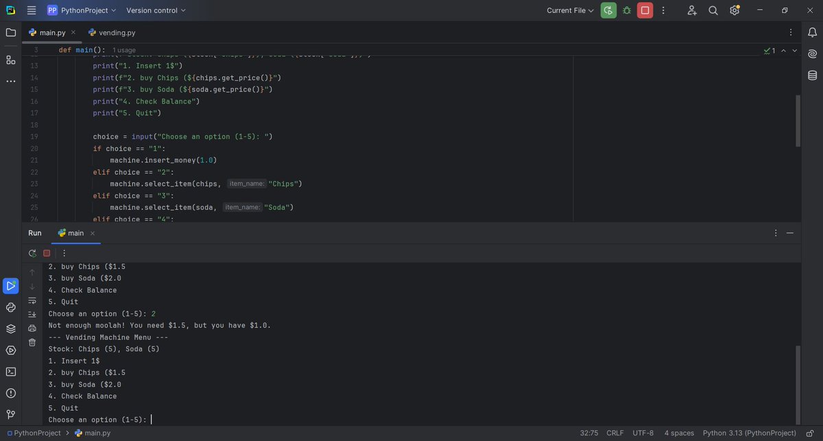 MarZia112935496's tweet image. The vending machine project was a good and interesting exercise to understand and apply the OOP in Python. ✨ It was so intresting to me.👏
@CodeToInspire @a_daneshyar
#AfghanGirlsCode #python #programming #WomenInTech