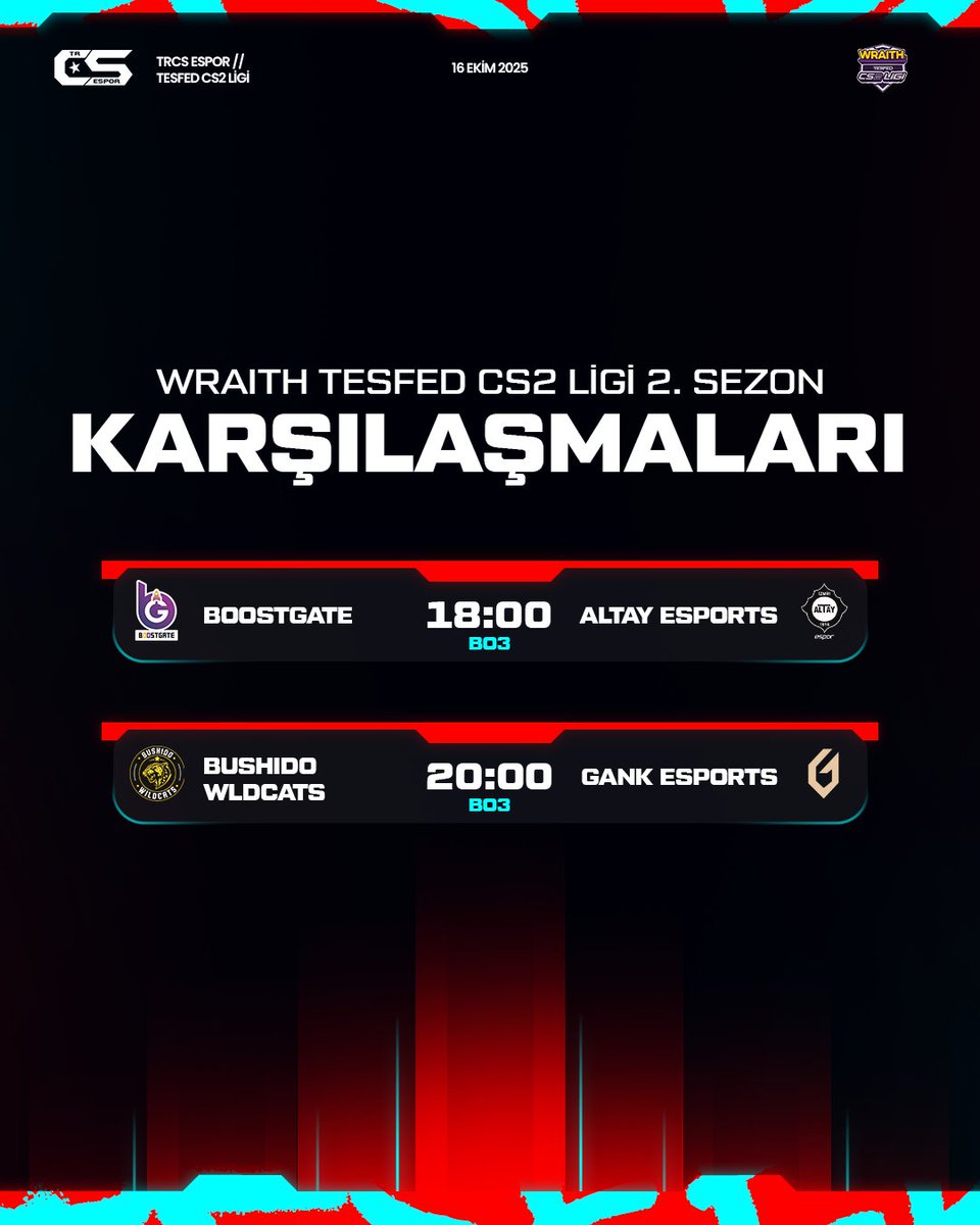 trcsespor's tweet image. 🏆Wraith TESFED CS2 Ligi&apos;nin ilk haftanın son maçları karşınızda!

İzlemek için:
📺 kick.com/tesfed
📺 twitch.tv/tesfed 
📺 youtube.com/@tesfedcs2ligi