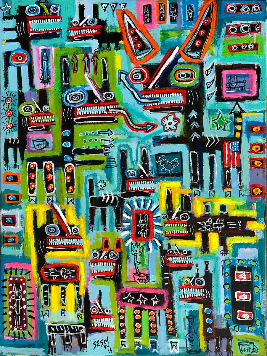 "Maladjusted"
large on stretched canvas, ready to hang.
a NEW painting available now at new.sesow.com
#maladjusted #sesow #art #newpainting #art #canvasart #canvaspainting