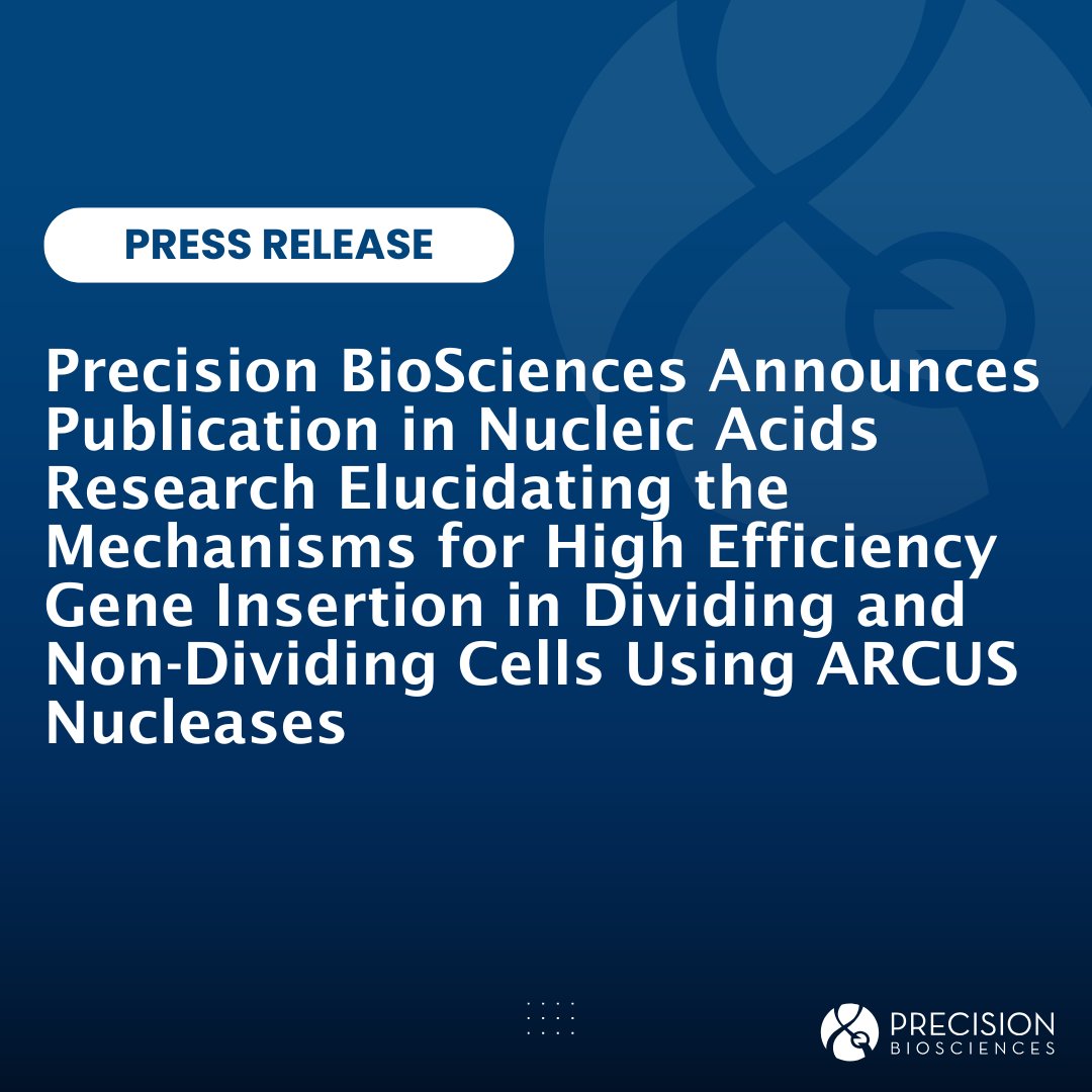 We’re proud to share that our ARCUS® platform is featured in a new peer-reviewed publication in Nucleic Acids Research, further demonstrating the broad and versatile power of our genome editing technology. The manuscript highlights how ARCUS nucleases can achieve high-frequency,