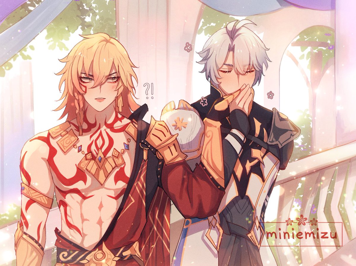 hiii can i get a retweet of my art for my birthday? 🥺 i like to draw phainon kissing mydei in different ways ☀️🍷

#phaidei