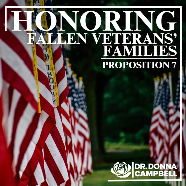 DonnaCampbellTX's tweet photo. We owe a lasting debt to those who gave their lives in service. This amendment provides property tax relief to their surviving spouses and honors the sacrifice their families continue to bear. #txlege #Prop7 https://t.co/sruFAxuxiX
