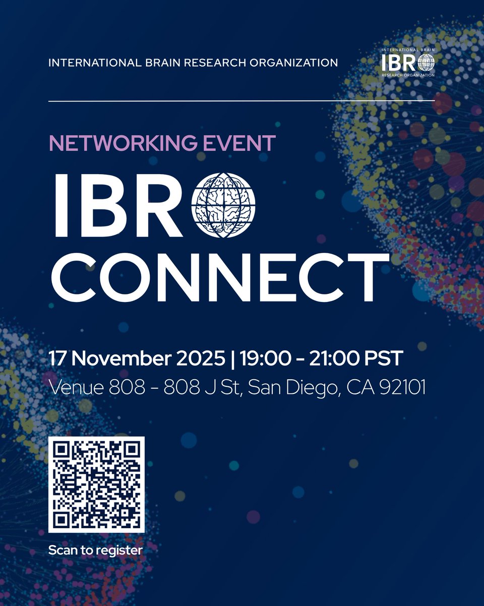 IBROorg's tweet photo. We hope youβre ready - the final #IBROConnect event of 2025 is here! π
Join us in San Diego on 17 November 2025 (during #SfN2025) for an evening of networking and celebration as we mark IBROβs leadership transition π
ποΈ Seats are limited - register now:
https://t.co/OZE6zftXAW https://t.co/MmelJFZdvt
