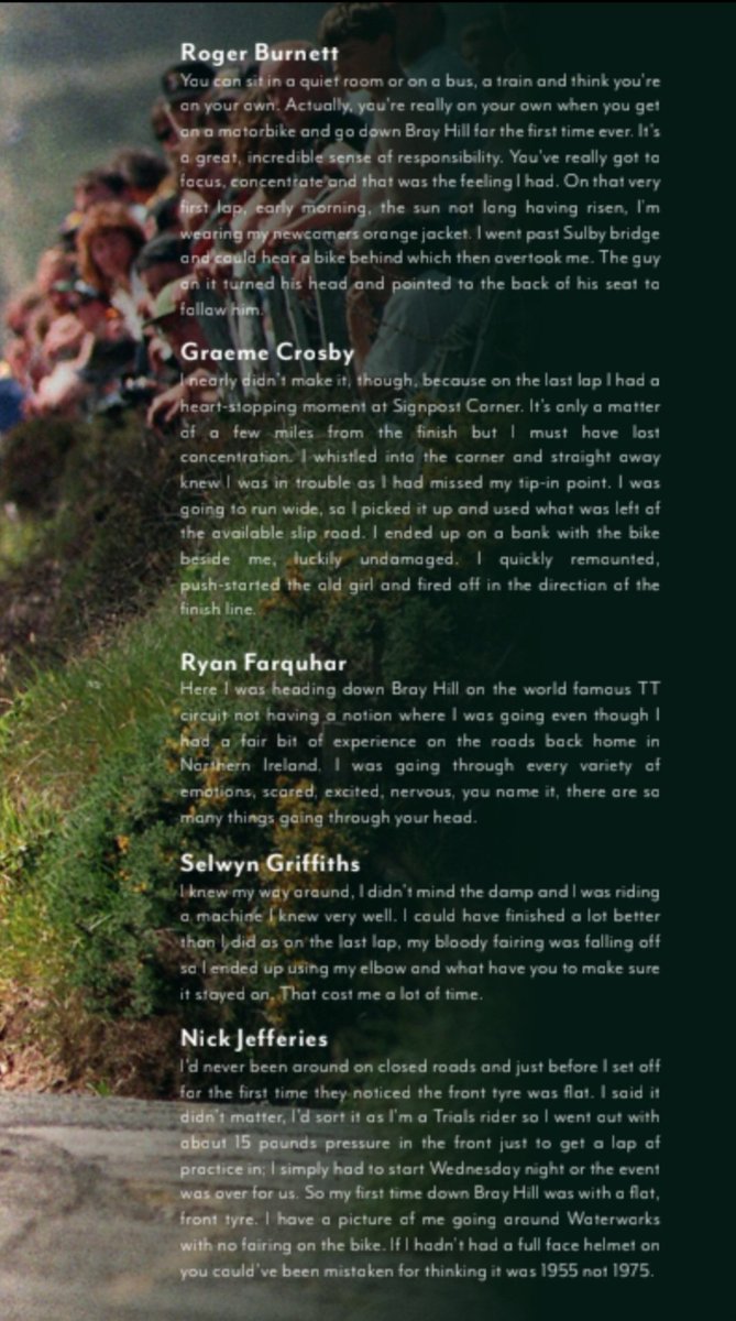 Here is a flavour of the next Isle of Man TT Greats book

Also includes Ivan Lintin, Jim Moodie, Mat Oxley, Dave Roper, Les Trotter and Frank Whiteway

It's out next month and you can pre-order a copy from the link below

davemooretv.bigcartel.com/product/isle-o….