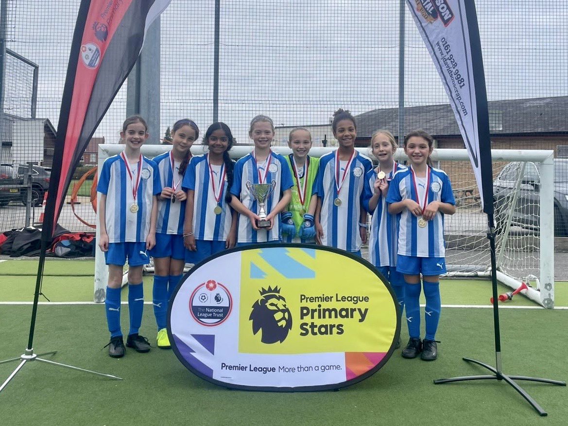 Congratulations to our girls' team who won the Altrincham FC Premier League Primary Stars football tournament this afternoon! 👏🏼👏🏼👏🏼 They will now go on to represent Altrincham FC at the regional tournament in February ⚽️🏆 <a href="/AFC_Comm_Sports/">Altrincham FC Community Sports</a> <a href="/altrinchamfc/">Altrincham FC</a>