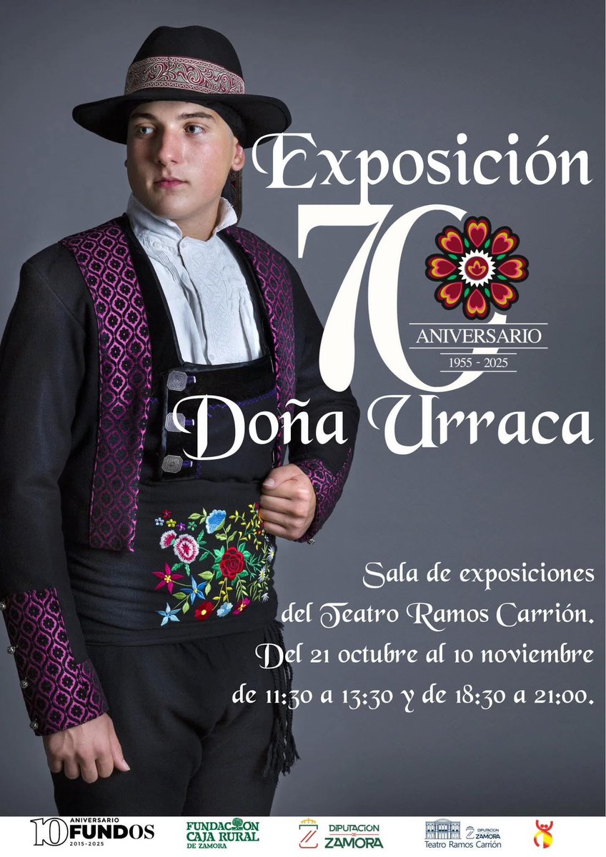 ramoscarrionza's tweet photo. 🏵 EXPOSICIÓN 10 ANIVERSARIO DOÑA URRACA 1055 - 2025
📆Del 21 de octubre al 10 de noviembre
🕗De 11.20 a 13.20 y de 18.30 a 21.00
🎟 Entrada gratuita

@dipuzamora 
@cajaruralzamora 
@fundoscyl 
@donaurracazamor https://t.co/z4xFH2seF0