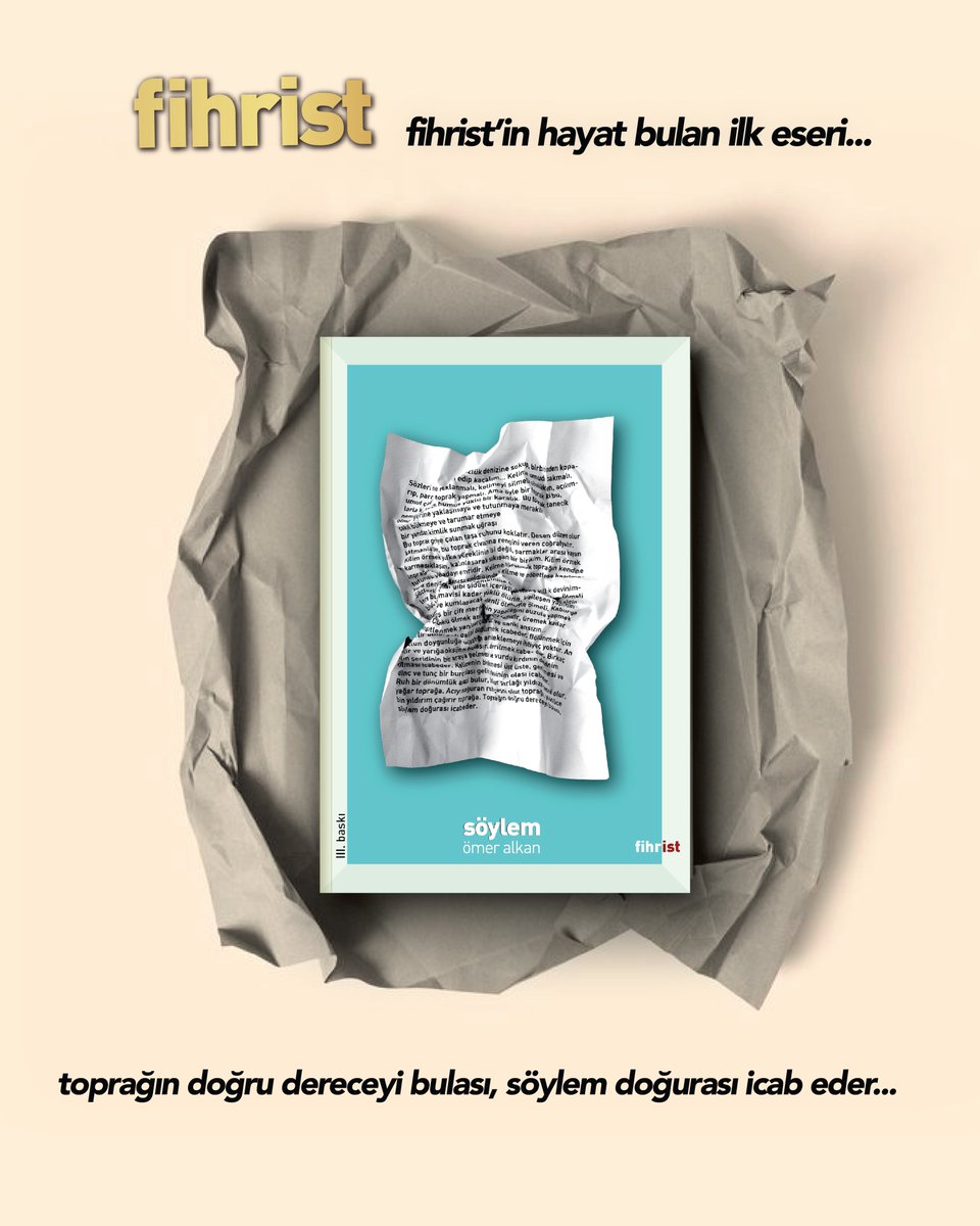 Fihrist'e ruhunu veren, yaratma bilincini aşılayan ilk eseri...