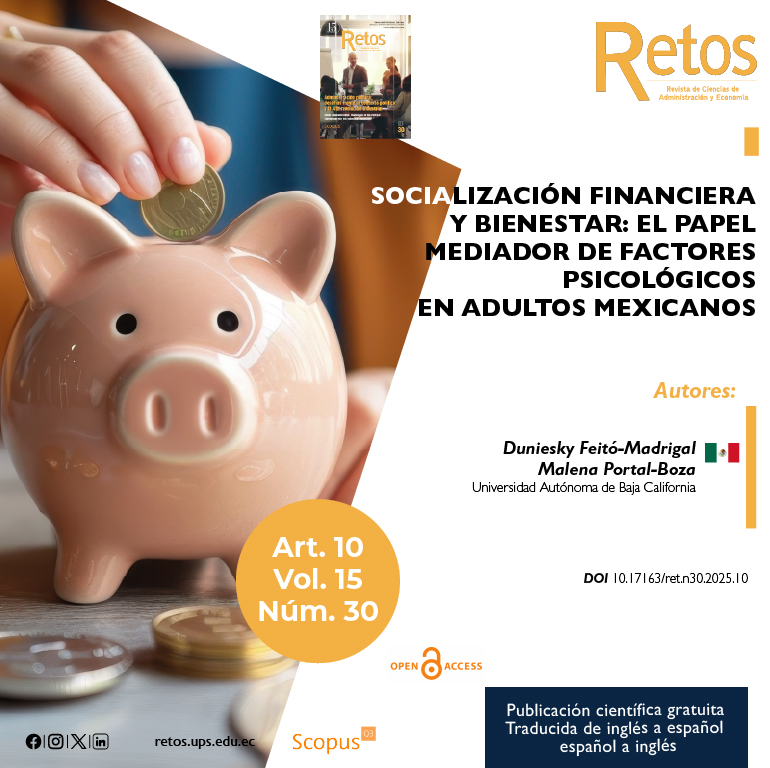 📚Art. 10: "🤝💰 #Socializaciónfinanciera y #bienestar 😊: el papel mediador de factores psicológicos 🧠 en adultos mexicanos".
✍️Autores: Duniesky Feitó-Madrigal y Malena Portal Boza.
🔗👉Artículo completo: doi.org/10.17163/ret.n…
#RevistaRETOS #SoyUPS #finanzas #México