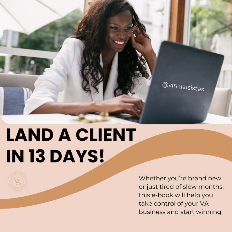 virtualsistas's tweet image. ✨ Land a Client in 13 Days! ✨  

Have you been an assistant for a while but haven&apos;t had much luck landing clients? 

Are you tired of lowering your standards in order to land clients?

Grab your copy at virtualsistas.com!

#CREVAs #VirtualSistas #CRESupportServices
