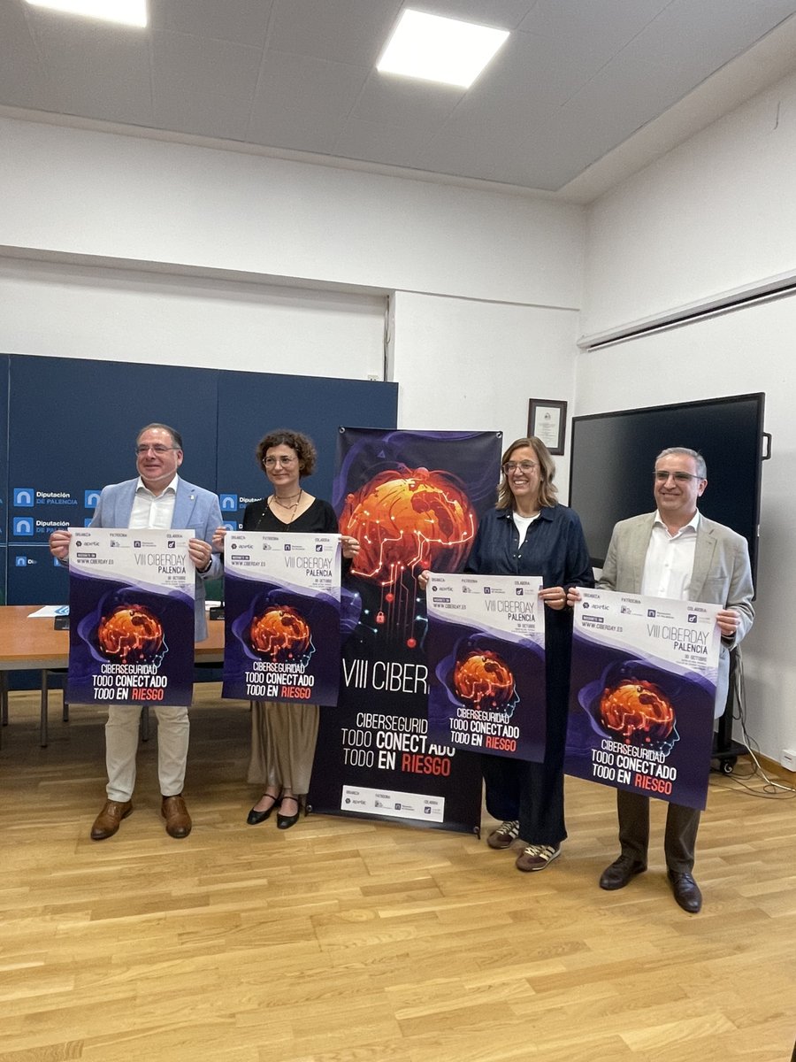 Presentada en la Diputación de Palencia la VIII edición del Ciberday, bajo el lema “Ciberseguridad: todo conectado, todo en riesgo”💬

📅 30 octubre
📍 Centro Cultural Provincial 
🕘 9:15-14:30h (también online)

🔗 Inscríbete en hubs.la/Q03P5tjT0
