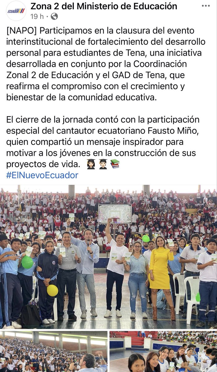 giolopezjr's tweet image. DENUNCIA PÚBLICA. 
Hoy quiero alertar a la ciudadanía sobre un hecho preocupante.

Tras publicar en mi cuenta un contrato del Municipio de Tena por $30.000 dólares, destinado a un proyecto “de concientización para jóvenes” donde apareció el cantautor Fausto Miño y participó la…