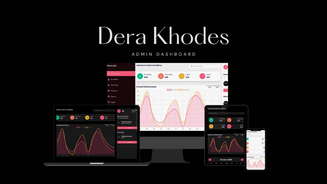 Derahodes's tweet photo. Dera Khodes Admin Dashboard A responsive school management system built with Laravel for real-time tracking and smooth admin across all devices.
Proudly built by me, a passionate PHP developer.
*Open for business & collaborations.*
#PHP #Laravel #WebDev #AdminDashboard https://t.co/0K5Zo6vXkQ