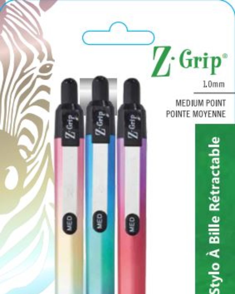 ZebraPenCanada's tweet photo. The new Z-Grip Metallic Ombré pens are a whole mood! ✨ Love the stunning gradient metallic barrels. Which pack are you grabbing first? Here's a 3 pack. 
https://t.co/qdgbnheKJS
#ZGripMetallic #Ombre #ZebraPenCanada #StationeryGoals https://t.co/K64GSEnEfJ