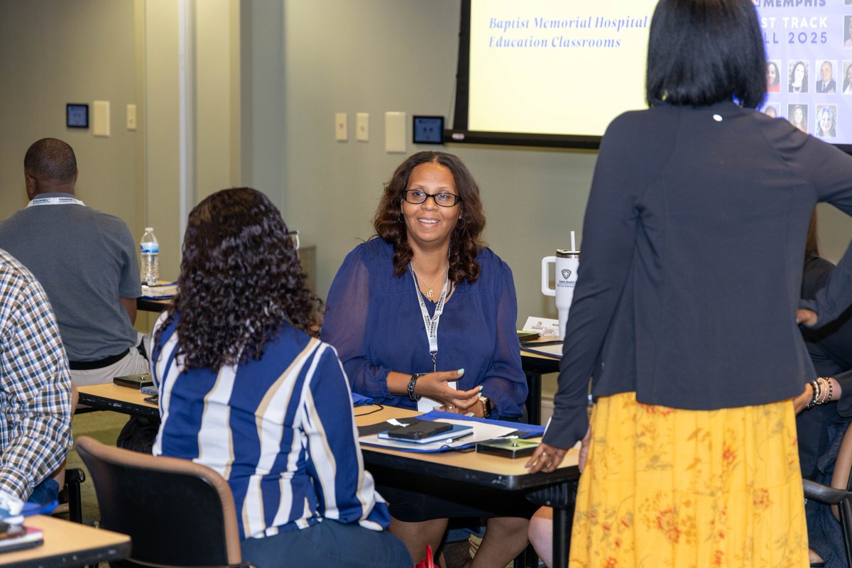 VolunteerMEM's tweet photo. We love seeing the cohort make new connections! Check out more photos from FastTrack Fall 2025 Opening retreat by visiting the link in the bio! #LeadershipMemphis #FastTrack https://t.co/D5g0FIWsXS