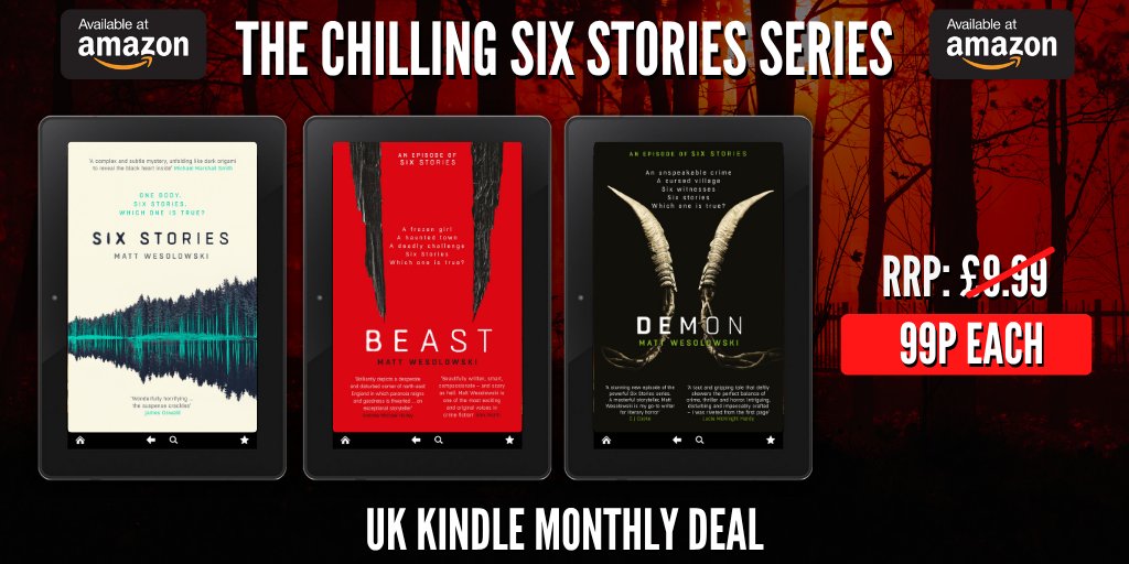 OrendaBooks's tweet photo. #UK Kindle #DEALS!

THREE SPINE-CHILLING instalments in Matt Wesolowski's 'disturbing, compelling and atmospheric' #SixStories series are on #SALE!. Prepare to be enthralled!

😱 https://t.co/v0vzqcGCNt
❄️ https://t.co/KR6JVqlMmh
👹 https://t.co/wrLHbW7UU9

#Horror #BookTwitter https://t.co/OhqNqTISp3