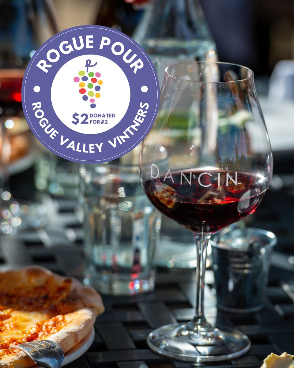 🍷 This October at DANCIN, the 'Adagio' is part of the newly-launched Rogue Pour program. We are giving $2 from every glass or bottle to Rogue Valley Vintners, to support and celebrate the #RogueValley winemaking community. Raise a glass to the #2 Best Wine Region in the country!