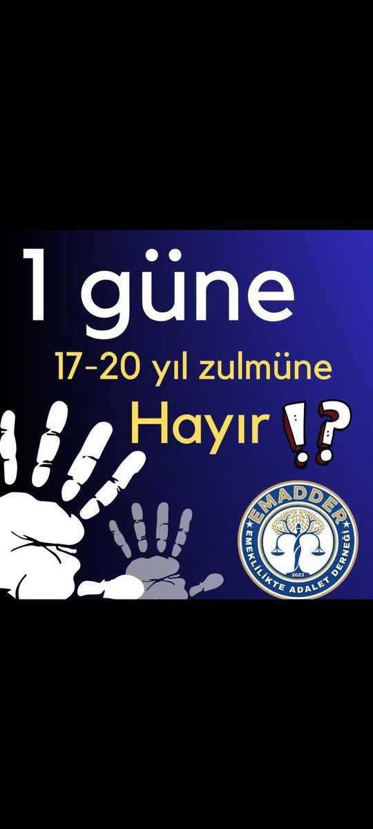 <a href="/isakarakas/">İsa Karakaş/Başmüfettiş&Başuzman</a> ADALET Olsun 
İsterse Kıyamet Kopsun ‼️ 
Kademe Haktır Hakkımızdır 
Saygılar Selamlar 
<a href="/isakarakas/">İsa Karakaş/Başmüfettiş&Başuzman</a> 
<a href="/sgksosyalmedya/">SGK</a> 
<a href="/EmadDernegi/">EMEKLİLİKTE ADALET DERNEĞİ ⚖️</a> 
#KademeKırmızıÇizgimiz