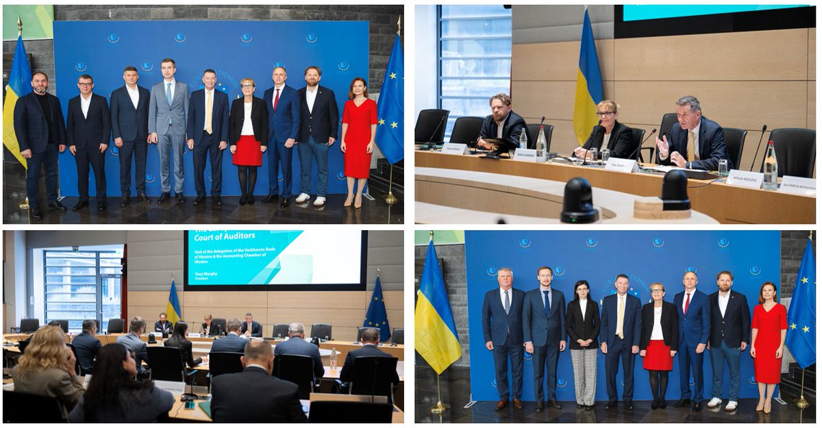 🇺🇦 Today we hosted a delegation from <a href="/rp_gov_ua/">The Accounting Chamber of Ukraine</a> and <a href="/ua_parliament/">Verkhovna Rada of Ukraine - Ukrainian Parliament</a> who had exchanges with President <a href="/TonyMurphyECA/">Tony Murphy</a> &amp; Members Bettina Jakobsen, Marek Opioła, <a href="/KeitPentus/">Keit</a> <a href="/MaleticIvana/">Ivana Maletic</a> &amp; <a href="/Mihails_Kozlovs/">Mihails Kozlovs</a> on our role within the EU, interinstitutional engagement, and audit practices.