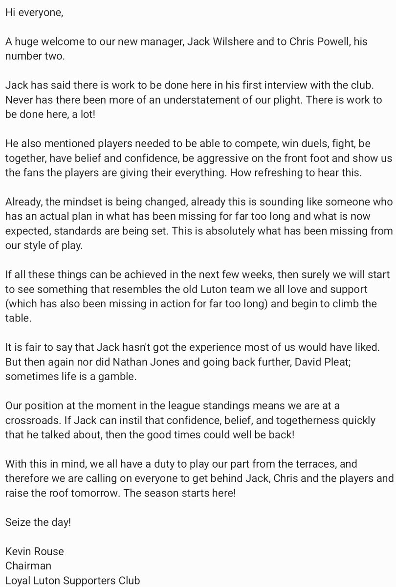 Loyal Luton Supporters’ Club tweet media