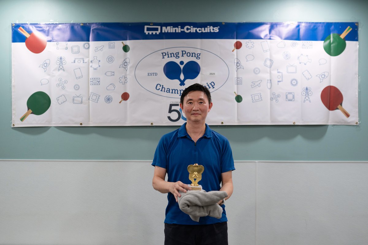 MiniCircuits's tweet image. Mini-Circuits members have had a decades-long tradition of play ping pong, so much so that the company began hosting small tournaments at our New York-based facilities. Congratulations to this years’ winners in both the advanced and beginner categories!

#pingpong #companyculture
