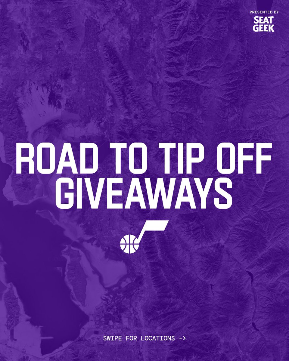 From St. George to Logan, we’re popping up all around Utah this weekend to kick-off the countdown to the 2025/26 season opener 🏔️💜🏡

Come find us and be the first to get your hands on the signed jerseys, tickets, JAZZ+ subscriptions and more 👀

📍 Stay tuned for location drops later today. See you soon! 

#TakeNote | @SeatGeek