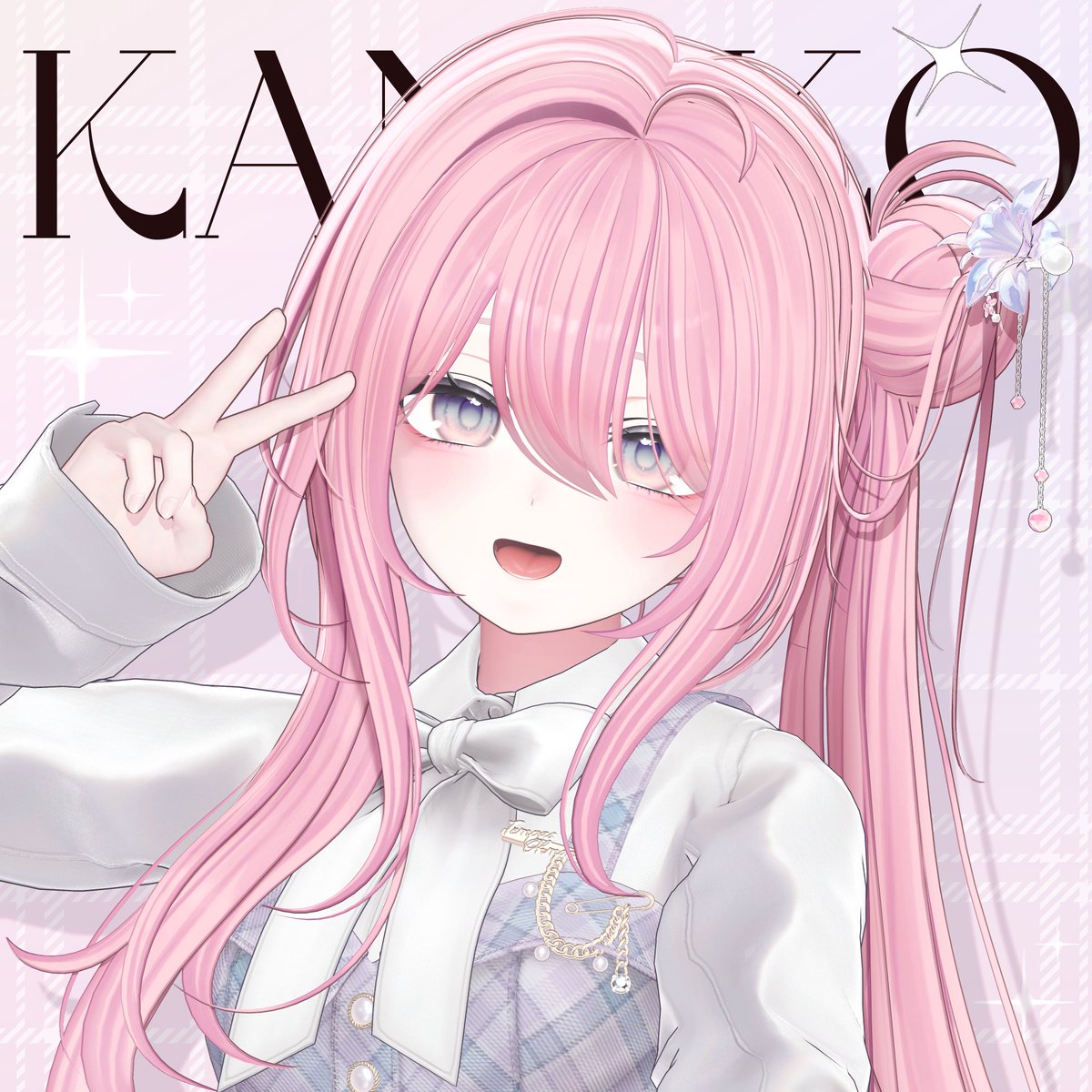 🌸🎐❖───────────────❖🎐🌸
　　　 【 Kanako Hair 販売開始 】
🌸🎐❖───────────────❖🎐🌸

高めのサイドポニーにまとめたお団子には、
花の簪がそっと添えられ、揺れるチェーンがきらめきを放つ──
左右で長さの異なるサイドダウンが繊細なシルエットを描き、