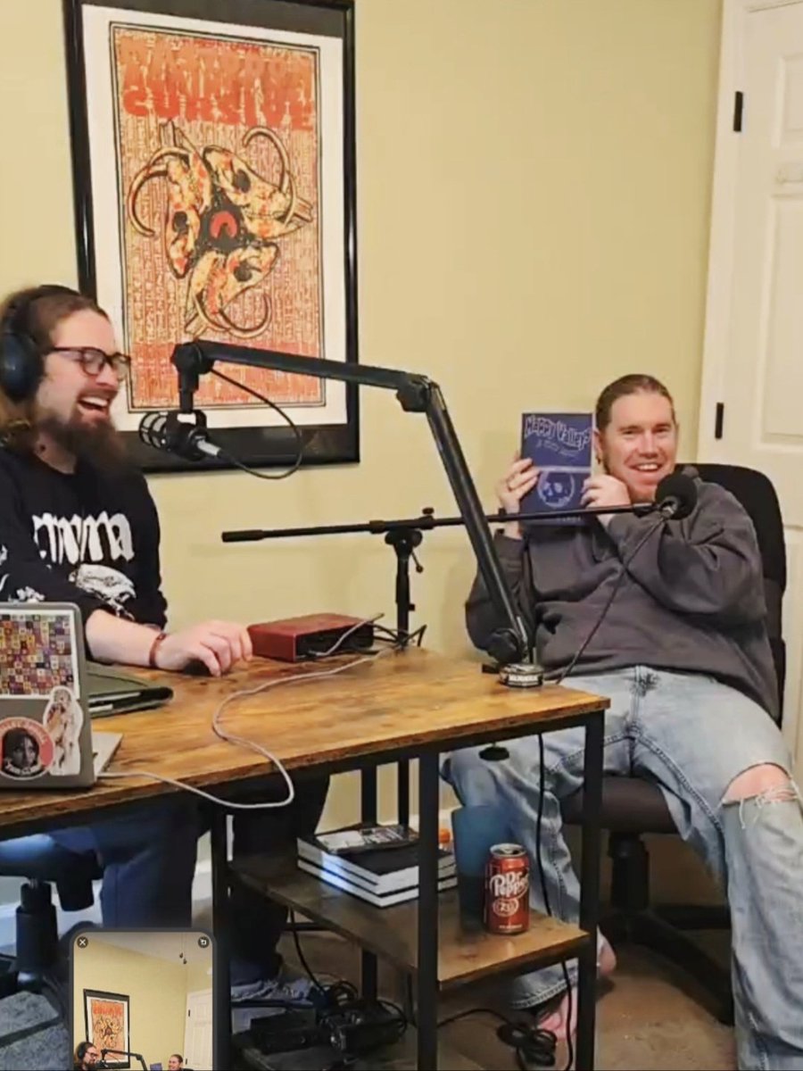 Just a couple of chill peer support bros broadcasting/podcasting from the Bipolar Recorder HQ last night. Thanks for posing with my book <a href="/gigafunk/">GigaFunK</a> 

Support this show on our official website (linked on my profile bio).