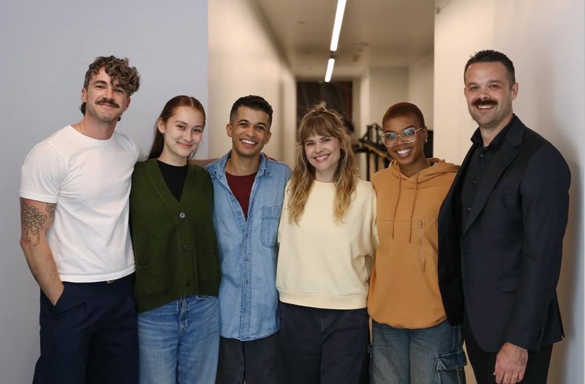 Lola Tung, Jordan Fisher, Jane Bruce and Khaila Wilcoxon with the producers at ‘The Turning’ workshop in New York from Benton Whiteley! 🎭🌲